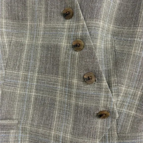 NWT Express Asymmetrical Plaid Four Button Blazer Vest size M - Picture 6 of 8